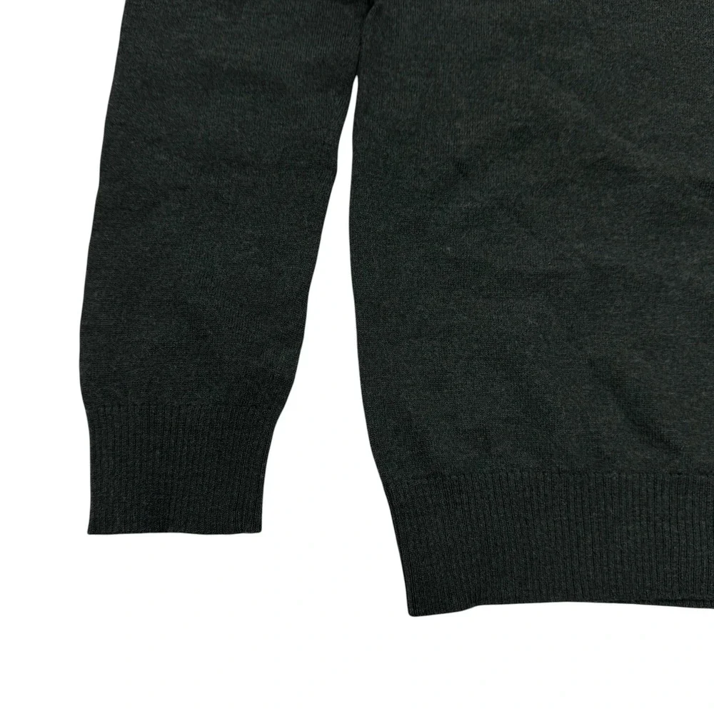 Banana Republic Sweater Mens Large Extra Fine Merino‎ Wool V-Neck Moss Green